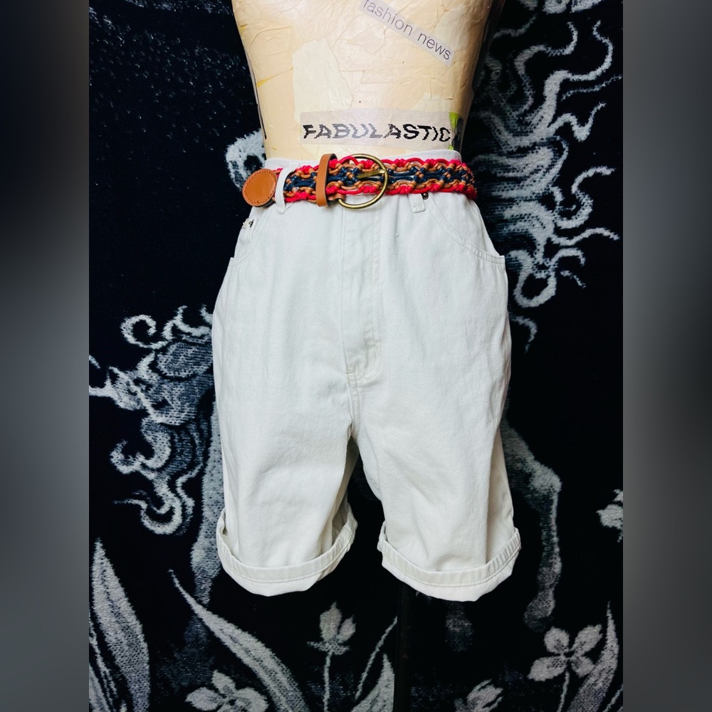VTG 1990s Route 66 Off-White Denim High-Waisted Shorts